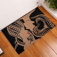 Personalised Valentines Day Romantic Lovers Rubber Doormat LT9 Gold - Polynesian Pride
