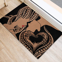Personalised Valentines Day Romantic Lovers Rubber Doormat LT9 - Polynesian Pride