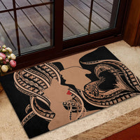 Personalised Valentines Day Romantic Lovers Rubber Doormat LT9 - Polynesian Pride