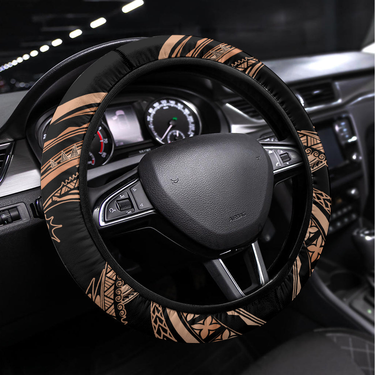 Personalised Valentines Day Romantic Lovers Steering Wheel Cover LT9 Universal Fit Gold - Polynesian Pride