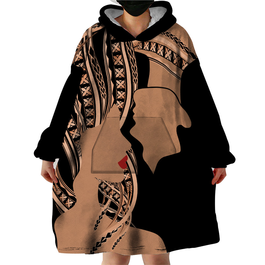 Personalised Valentines Day Romantic Lovers Wearable Blanket Hoodie LT9 - Polynesian Pride