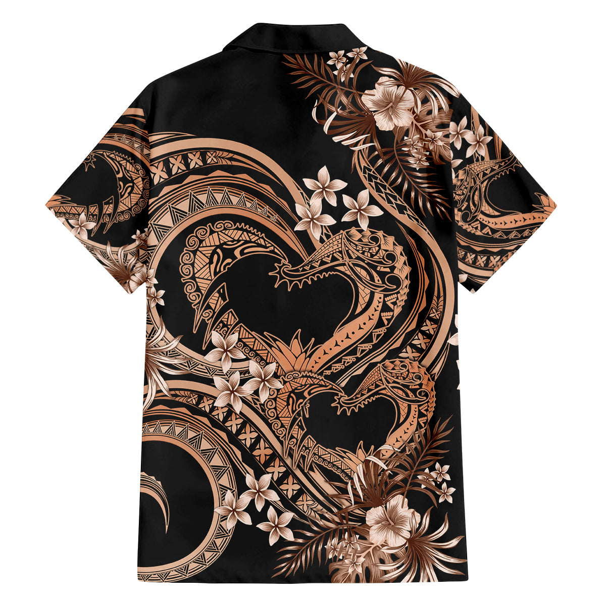 Polynesia Valentines Day Forever In My Heart Tattoo Family Matching Puletasi and Hawaiian Shirt Gold Style LT9 - Polynesian Pride