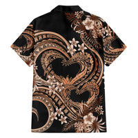 Polynesia Valentines Day Forever In My Heart Tattoo Family Matching Puletasi and Hawaiian Shirt Gold Style LT9 - Polynesian Pride