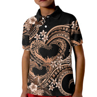 Polynesia Valentines Day Forever In My Heart Tattoo Kid Polo Shirt Gold Style LT9 Kid Gold - Polynesian Pride