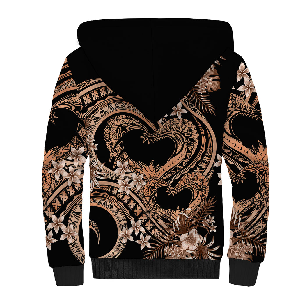 Polynesia Valentines Day Forever In My Heart Tattoo Sherpa Hoodie Gold Style LT9 - Polynesian Pride