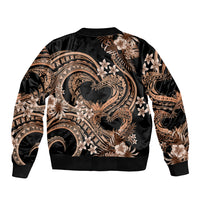 Polynesia Valentines Day Forever In My Heart Tattoo Sleeve Zip Bomber Jacket Gold Style LT9 - Polynesian Pride