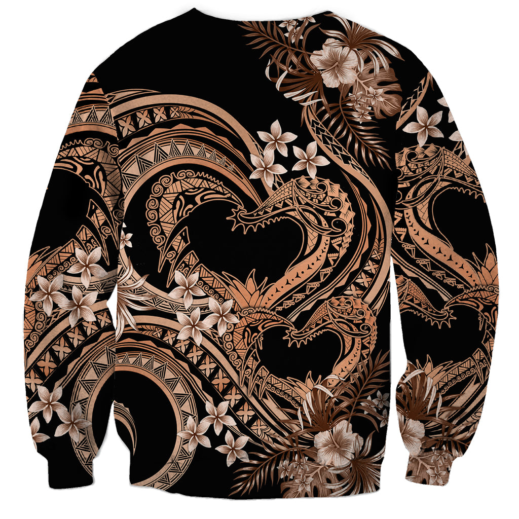 Polynesia Valentines Day Forever In My Heart Tattoo Sweatshirt Gold Style LT9 - Polynesian Pride