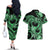 Polynesia Valentines Day Forever In My Heart Tattoo Couples Matching Off The Shoulder Long Sleeve Dress and Hawaiian Shirt Green Style LT9 - Polynesian Pride