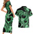 Polynesia Valentines Day Forever In My Heart Tattoo Couples Matching Short Sleeve Bodycon Dress and Hawaiian Shirt Green Style LT9 - Polynesian Pride