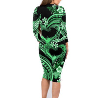 Polynesia Valentines Day Forever In My Heart Tattoo Family Matching Long Sleeve Bodycon Dress and Hawaiian Shirt Green Style LT9 - Polynesian Pride