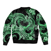 Polynesia Valentines Day Forever In My Heart Tattoo Sleeve Zip Bomber Jacket Green Style LT9 - Polynesian Pride