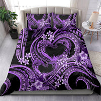 Polynesia Valentines Day Forever In My Heart Tattoo Bedding Set Purple Style LT9 - Polynesian Pride