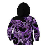 Polynesia Valentines Day Forever In My Heart Tattoo Kid Hoodie Purple Style LT9 - Polynesian Pride