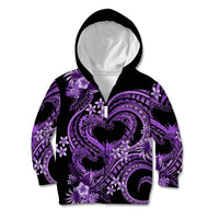 Polynesia Valentines Day Forever In My Heart Tattoo Kid Hoodie Purple Style LT9 Zip Hoodie Purple - Polynesian Pride