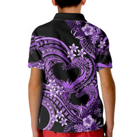 Polynesia Valentines Day Forever In My Heart Tattoo Kid Polo Shirt Purple Style LT9 - Polynesian Pride