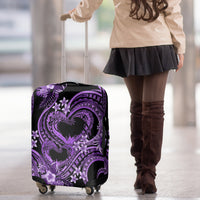 Polynesia Valentines Day Forever In My Heart Tattoo Luggage Cover Purple Style LT9 - Polynesian Pride