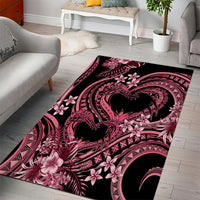 Polynesia Valentines Day Forever In My Heart Tattoo Area Rug Pink Style LT9 - Polynesian Pride