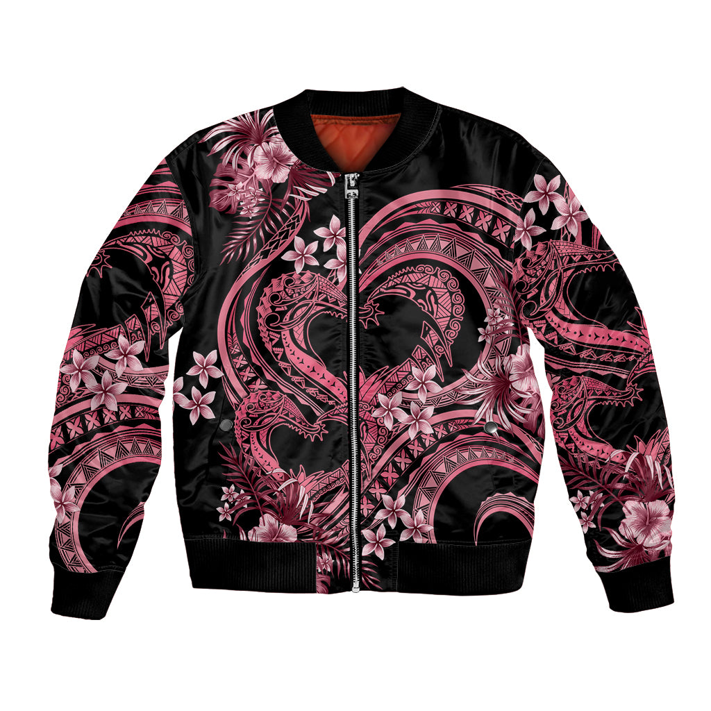 Polynesia Valentines Day Forever In My Heart Tattoo Bomber Jacket Pink Style LT9 Unisex Pink - Polynesian Pride