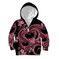 Polynesia Valentines Day Forever In My Heart Tattoo Kid Hoodie Pink Style LT9 Zip Hoodie Pink - Polynesian Pride