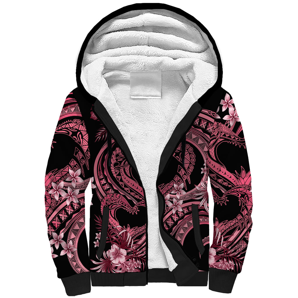 Polynesia Valentines Day Forever In My Heart Tattoo Sherpa Hoodie Pink Style LT9 Unisex Pink - Polynesian Pride