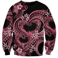 Polynesia Valentines Day Forever In My Heart Tattoo Sweatshirt Pink Style LT9 Unisex Pink - Polynesian Pride