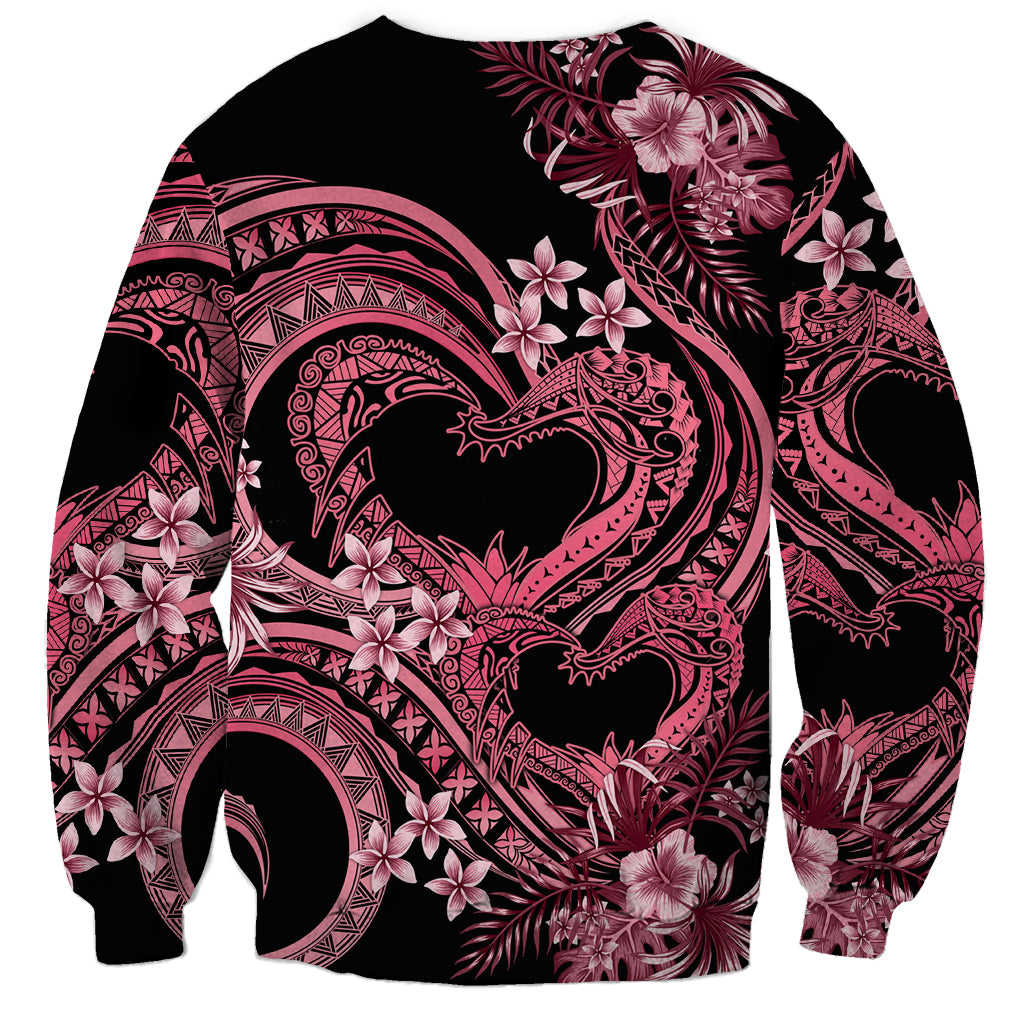 Polynesia Valentines Day Forever In My Heart Tattoo Sweatshirt Pink Style LT9 - Polynesian Pride
