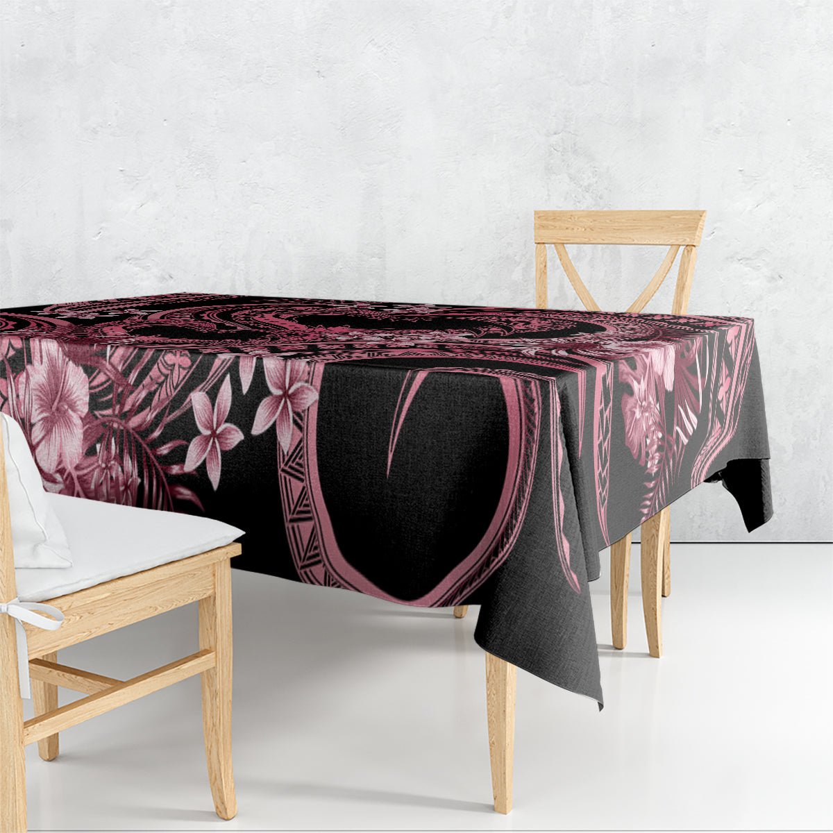 Polynesia Valentines Day Forever In My Heart Tattoo Tablecloth Pink Style LT9 - Polynesian Pride