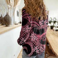 Polynesia Valentines Day Forever In My Heart Tattoo Women Casual Shirt Pink Style LT9 - Polynesian Pride