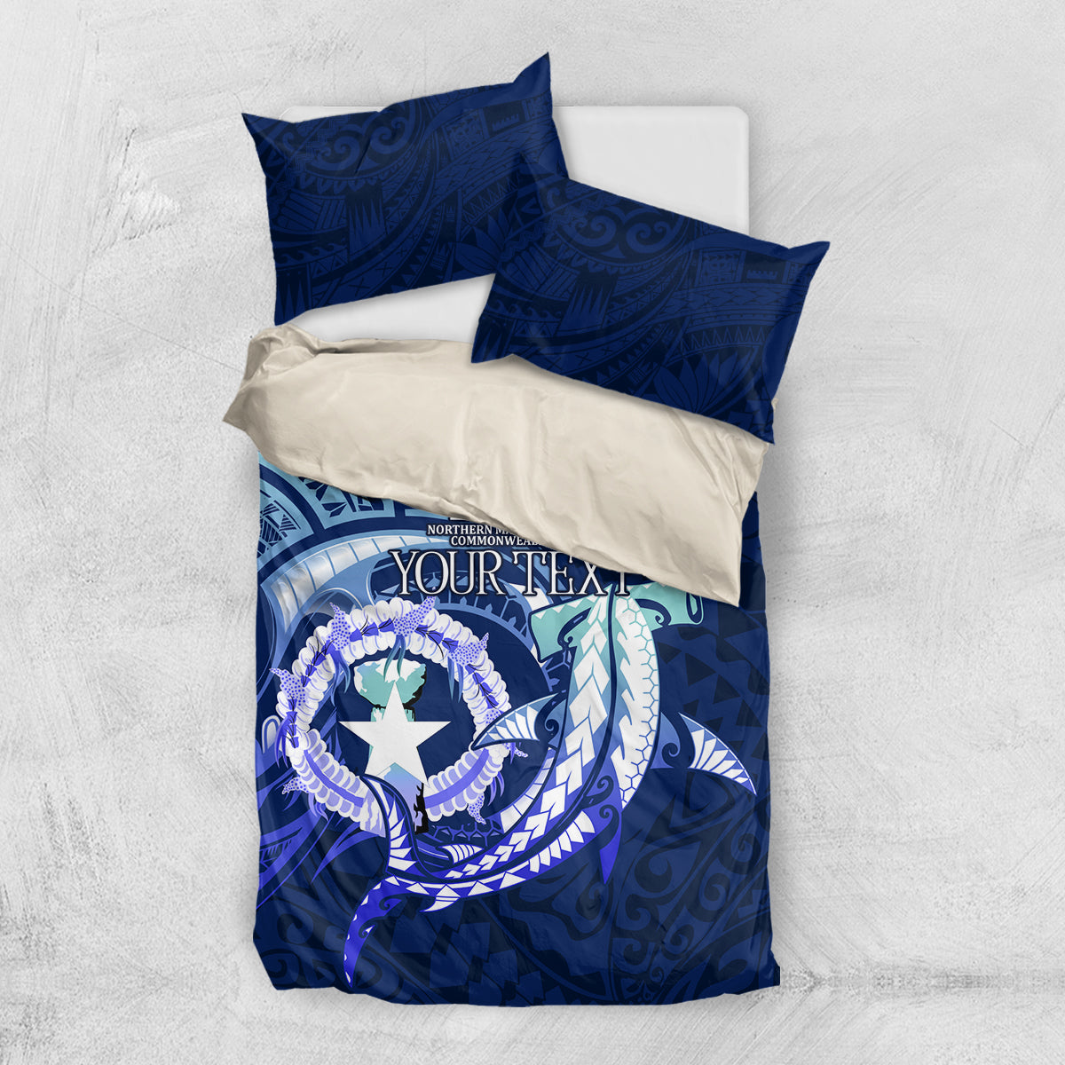 Personalised Northern Mariana Islands Bedding Set Commonwealth Day 2024 LT9 US Twin 172cm x 218cm Ocean Blue - Polynesian Pride