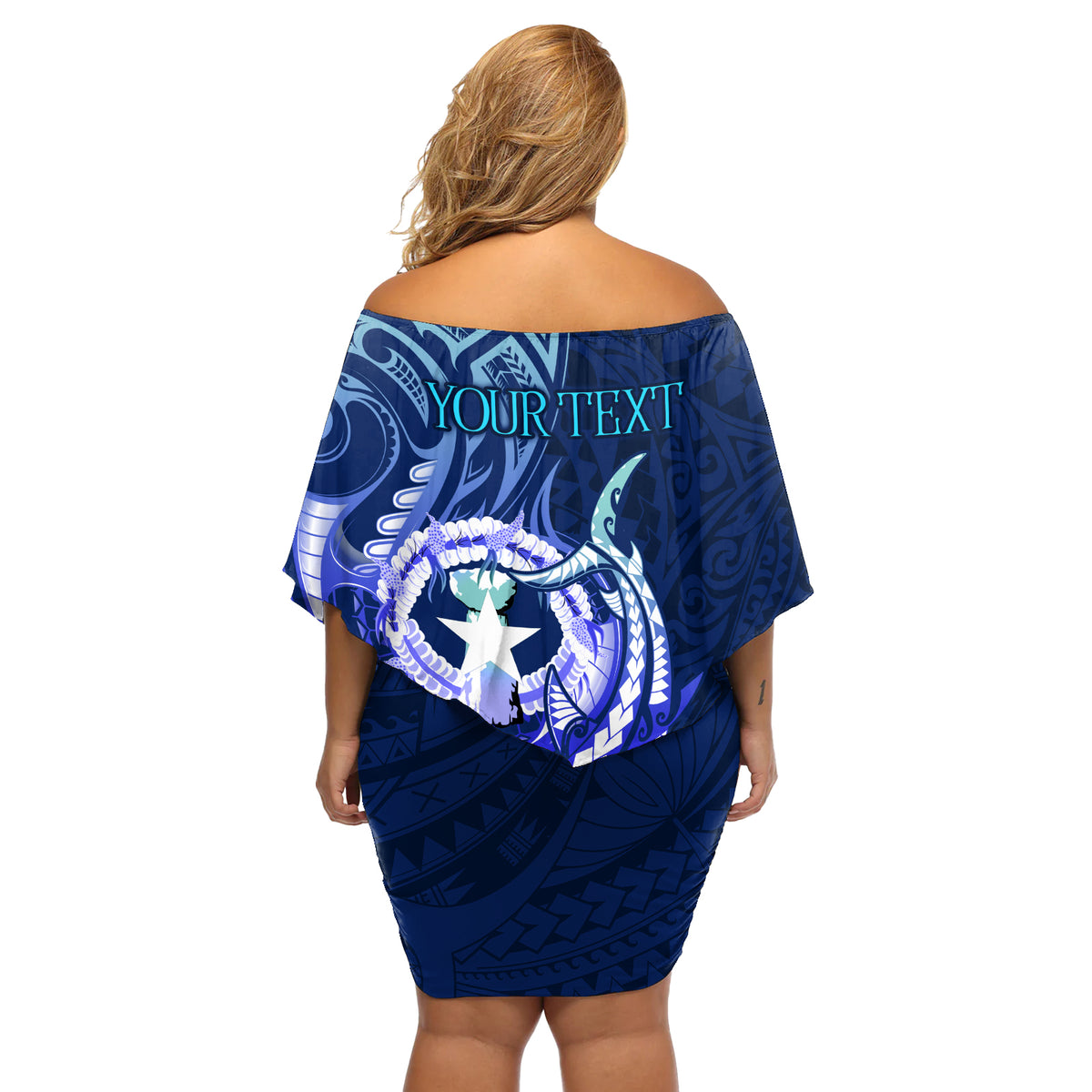 Personalised Northern Mariana Islands Off Shoulder Short Dress Commonwealth Day 2024 LT9 - Polynesian Pride