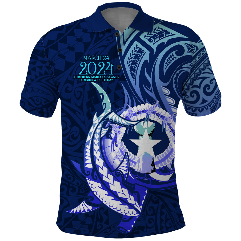 Personalised Northern Mariana Islands Polo Shirt Commonwealth Day 2024 LT9 Ocean Blue - Polynesian Pride