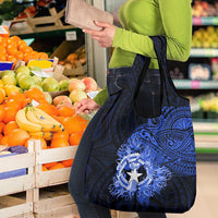 Northern Mariana Islands Ylang-ylang Mwarmwar Grocery Bag Polynesian Blue Style