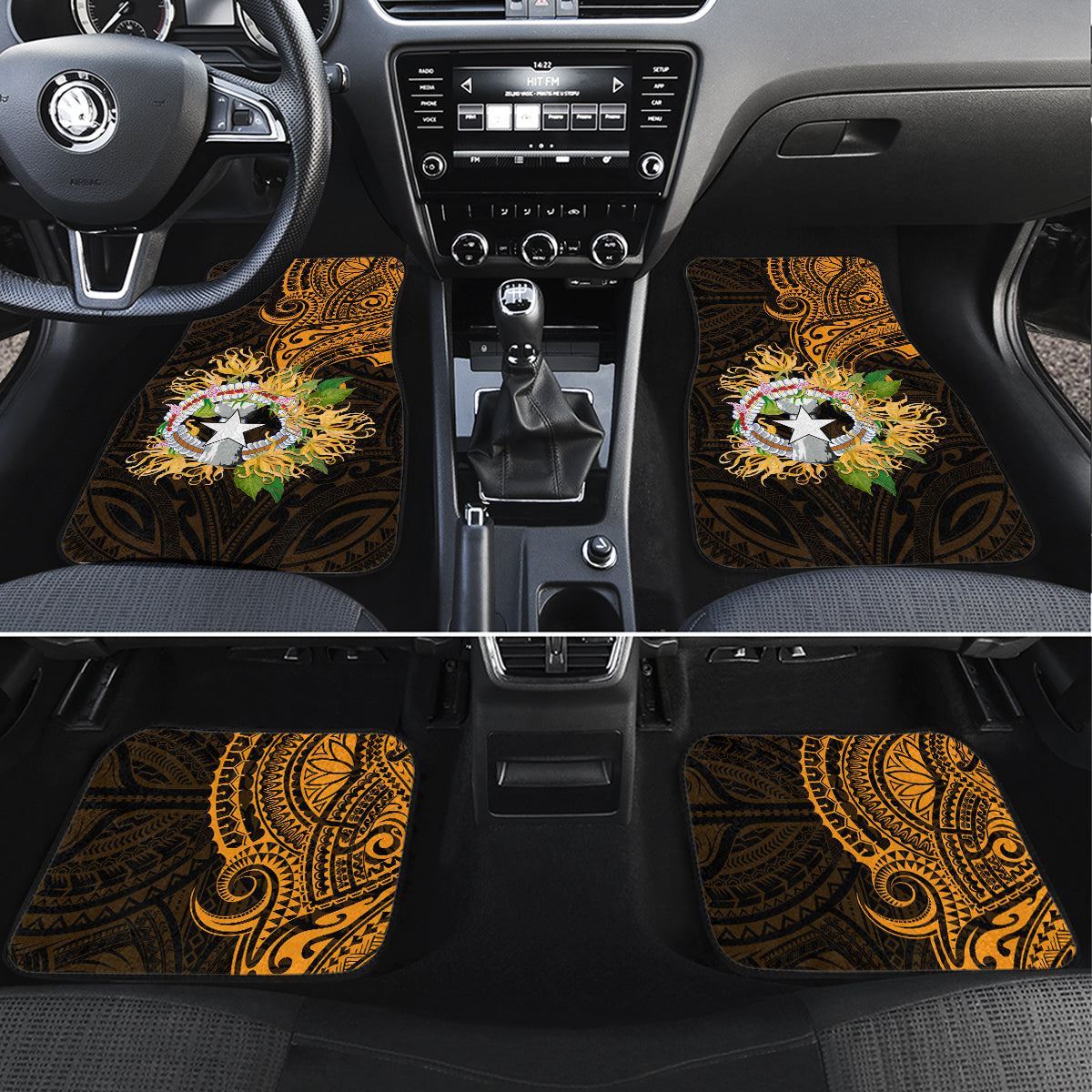 Northern Mariana Islands Ylang-ylang Mwarmwar Car Mats Polynesian Gold Style