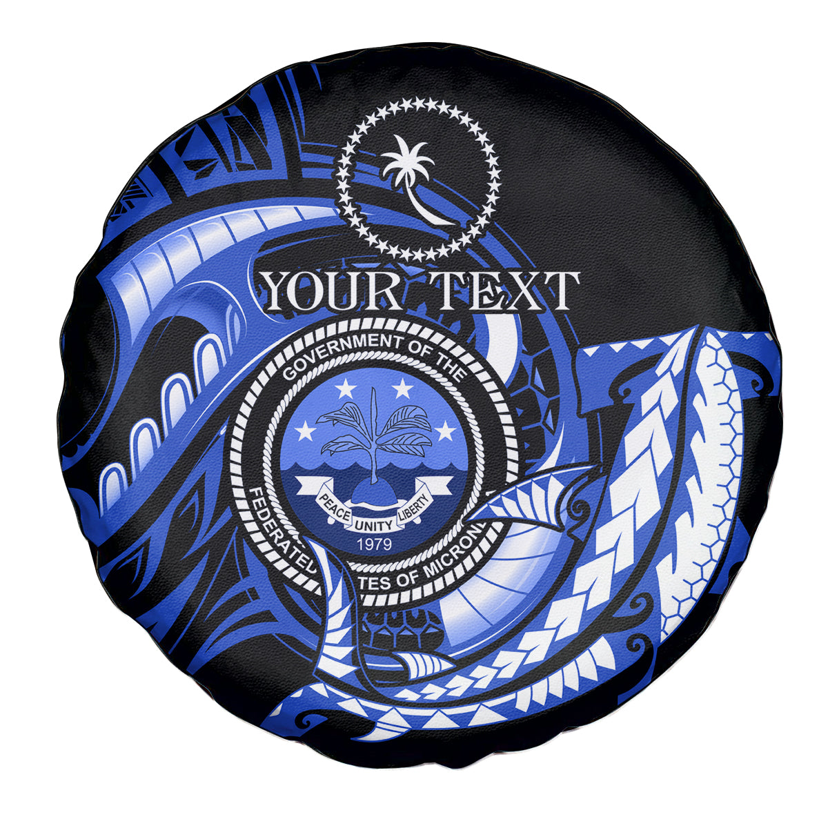 Personalised Chuuk FSM Culture Day Spare Tire Cover Hammerhead Shark Tattoo 2024