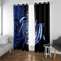 Personalised Chuuk FSM Culture Day Window Curtain Hammerhead Shark Tattoo 2024 LT9 With Grommets Blue - Polynesian Pride