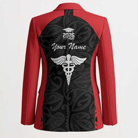 New Zealand Nurse RN 2026 Personalised Blazer Red Maori Pattern Cultural Pride