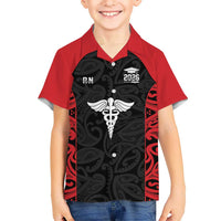 New Zealand Nurse RN 2026 Personalised Kid Hawaiian Shirt Red Maori Pattern Cultural Pride