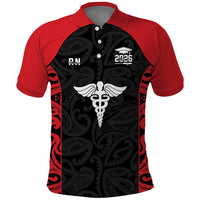New Zealand Nurse RN 2026 Personalised Polo Shirt Red Maori Pattern Cultural Pride