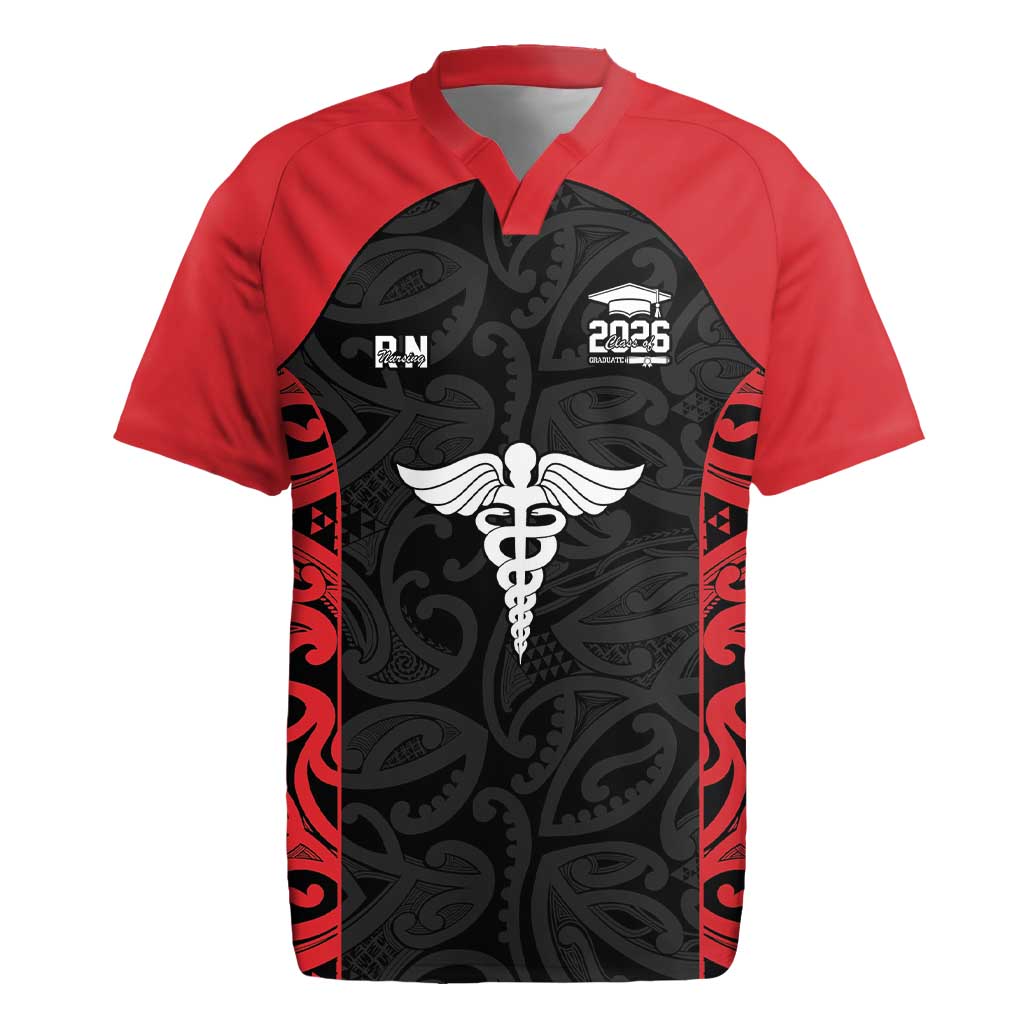 New Zealand Nurse RN 2026 Personalised Rugby Jersey Red Maori Pattern Cultural Pride LT9 Red - Polynesian Pride