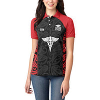 New Zealand Nurse RN 2026 Personalised Women Polo Shirt Red Maori Pattern Cultural Pride LT9 - Polynesian Pride