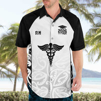 New Zealand Nurse RN 2026 Personalised Hawaiian Shirt White Maori Pattern Cultural Pride