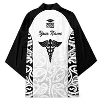 New Zealand Nurse RN 2026 Personalised Kimono White Maori Pattern Cultural Pride