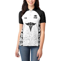 New Zealand Nurse RN 2026 Personalised Women Polo Shirt White Maori Pattern Cultural Pride LT9 - Polynesian Pride