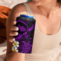 Hawaii Maui Islands Pacific Plumeria 4 in 1 Can Cooler Tumbler Purple Polynesian Tattoo
