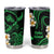 Hawaii Oahu Islands Pacific Plumeria Tumbler Cup Green Polynesian Tattoo