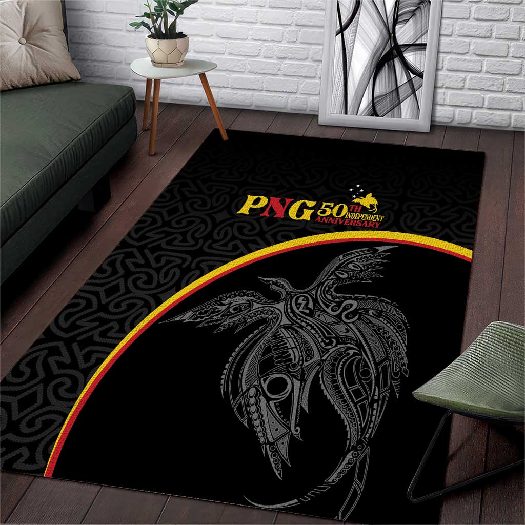Papua New Guinea 50th Independence Day Area Rug Simple Oro Tapa Pattern - Polynesian Pride