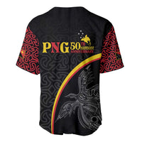Papua New Guinea 50th Independence Day Baseball Jersey Simple Oro Tapa Pattern LT9 - Polynesian Pride
