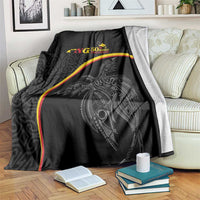 Papua New Guinea 50th Independence Day Blanket Simple Oro Tapa Pattern LT9 Black - Polynesian Pride