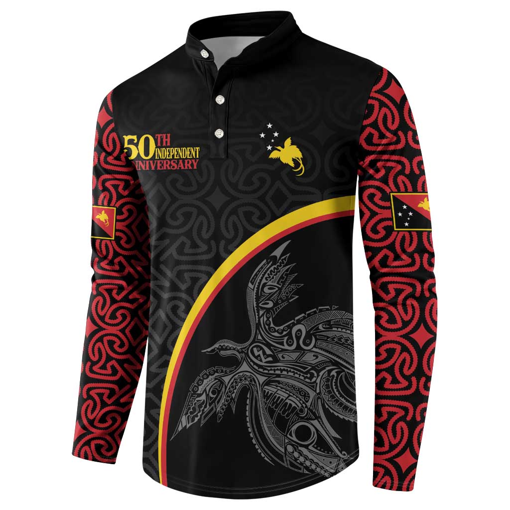 Papua New Guinea 50th Independence Day Button Sweatshirt Simple Oro Tapa Pattern LT9 - Polynesian Pride