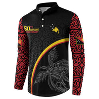 Papua New Guinea 50th Independence Day Button Sweatshirt Simple Oro Tapa Pattern LT9 - Polynesian Pride